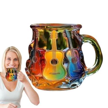 Imagem de Caneca de café para guitarra | Canecas de vidro de música com impressão 3D - Decoração de casa de vidro resistente ao calor requintada com design e estilo moderno
