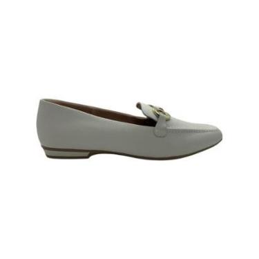 Imagem de Mocassim Feminino Usaflex Loafer Couro Flatform Creme-Feminino