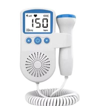 Imagem de Doppler Sonar Para Ouvir Batimentos Bebe Grávida Azul - Fetal Doppler