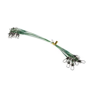 Imagem de Steel Leader Fishing 20 peças Cabos de Arame Alta Resistência com Rotações e Fermos Revestido Nylon Abrasão - Imprescindível para Entusiastas Pesca