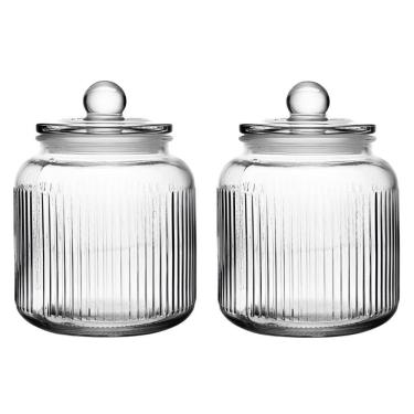 Imagem de Conjunto De 2 Potes Herméticos De Vidro Canelado 1,3l Essência Lyor