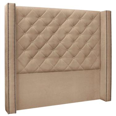Imagem de Cabeceira Estofada Egito Spz 195cm Casal Suede - Bege