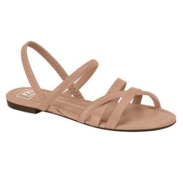 Imagem de Sandália Rasteirinha Feminina Moleca Napa Atena- Nude-Feminino
