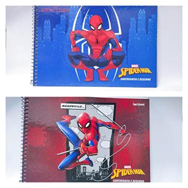 Imagem de CADERNO DE CARTOGRAFIA E DESENHO GRANDE SPIDER MAN 80FLS CAPA DURA ESPIRAL