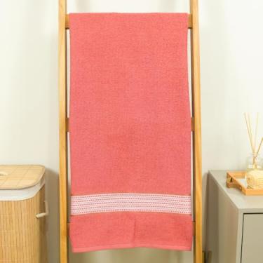 Imagem de Toalha de Banho Avulsa Urbane 1 Peça 1,45x75 cm Algodão 360g/m² – Atoalhado Felpudo com Alta Absorção e Toque Macio (Coral)