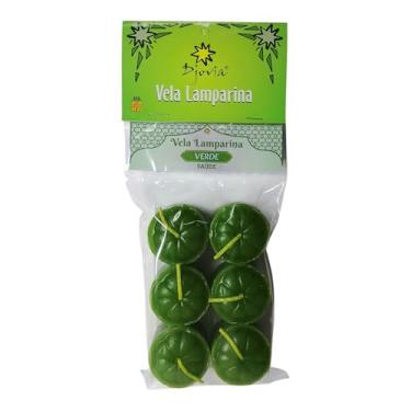 Imagem de Vela Lamparina Especial Djovia Verde Arcanjo Rafael - Saúde 6 Unidades
