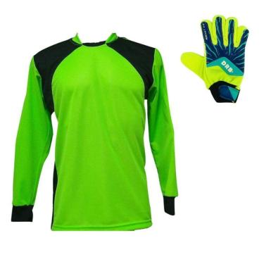 Imagem de Kit Camisa de Goleiro Infantil Acolchoada + Luva DRB-Unissex