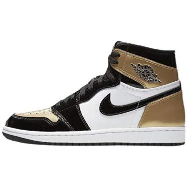 Imagem de Jordan Air 1 Mid SE Tênis masculino, preto/dourado metálico-branco (852542 007), Preto/branco/ouro metálico., 8.5