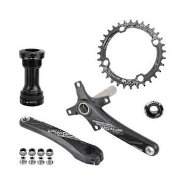 Imagem de Coroa De Pedal De Bicicleta MTB Em Liga De Alumínio Preta 104BCD 170mm