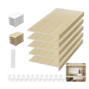 Imagem de DOFOPO Capa de prateleira de arame, capas de rack de arame para despensa PVC (não madeira) forros de prateleira para prateleiras de armário de cozinha (cor de madeira, 89 x 40 cm)