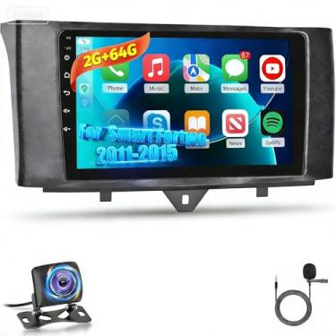 Imagem de Volxcereo Rádio automotivo para Mercedes Benz Smart Fortwo 2011-2015, 2G + 64G 22.9 cm Android Touchscreen estéreo com Carplay/Android Auto, navegação, WiFi, Bluetooth, SWC, FM/RDS, equalizador +