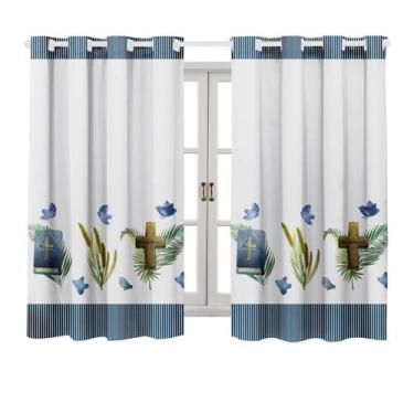 Imagem de Cortina Sala Cozinha 2.00X1.50M Premium Bíblia - Moro Confecções