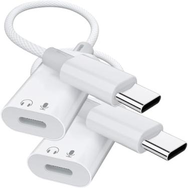 Imagem de Pacote com 2 adaptadores de áudio USB C para Lightning, adaptador de áudio Lightning USB tipo C macho para fêmea compatível com iPhone 17/17 Pro/16/16 Pro Max, iPad Pro, iPad Air 6/5, Galaxy S25/S24