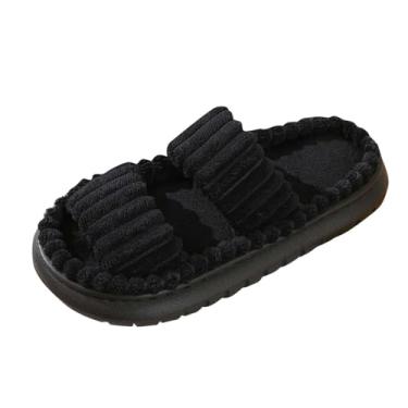 Imagem de Sandálias rasteiras femininas casuais outono inverno, Preto, 38