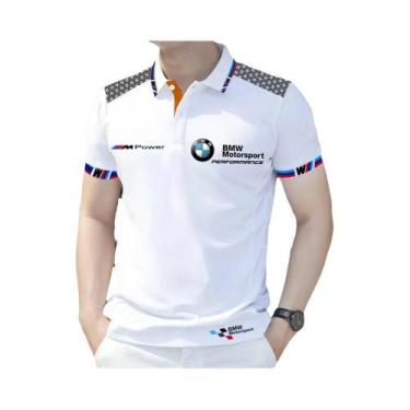 Imagem de Camisa Polo Masculina Solta De Secagem Rápida Para Verão BMW Racing Mo
