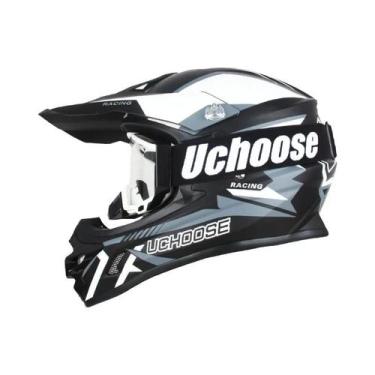 Imagem de Capacete De Motocross Para Corrida Off-Road Certificado DOT Com Óculos