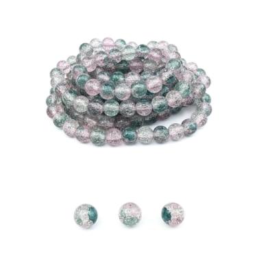 Imagem de DandS ltd Contas de vidro Crackle Lampwork para fabricação de joias, verde natural, pulseiras DIY vibrantes, colares, suprimentos de miçangas e kits de artesanato para joias artesanais, 80 peças 0,39