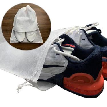 Imagem de 20 Saco Porta Sapato Grande Tenis Salto TNT Visor 33x43 Vr - Idealiza 