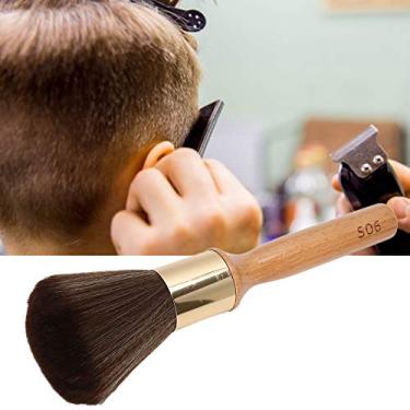Imagem de Cryfokt Escova Macia de Limpeza de Cabelo Quebrado de Cabeleireiro para Barbearia, Varredura Profissional de Cabelo Quebrado Com Cabo Longo para Casa e Salão de Beleza, Material Ecológico, Design que Economiza Trabalho, Madeira + Fibra de + Material de Anéis de Metal, Escova de e Rosto