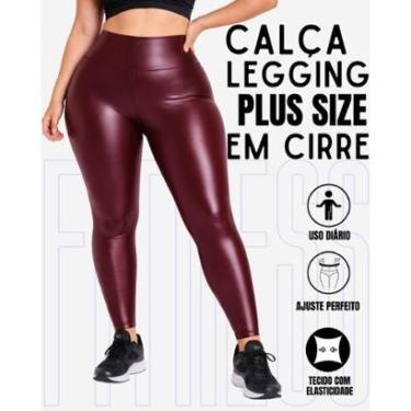 Imagem de Calça Legging Plus Size Em Cirre Imita Couro Brilho Fosco Feminino WOLFOX-Feminino