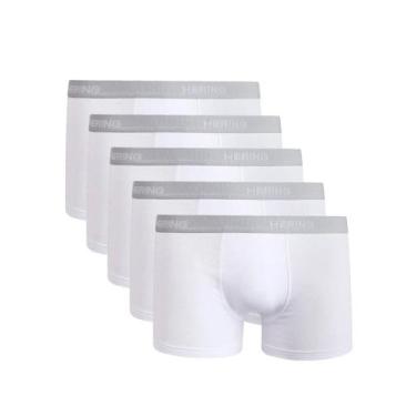 Imagem de Kit com 5 Cuecas Boxer Hering 77qu, Branco, M
