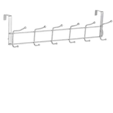 Imagem de Suporte Pendurar Roupa Toalha Atras Porta Cabide Cabideiro Organização Banheiro Quarto gancho para porta de box(12 GANCHOS,1 UNIDADE)