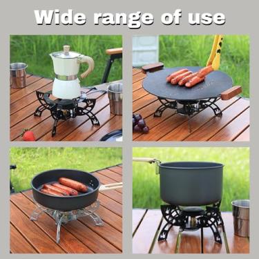 Imagem de CUOFYUNL Fogões de ignição eletrônica ao ar livre Acessório de cozinha portátil Fogão a gás dobrável Potência de fogo ajustável Camping Caminhadas Forno GasCooker