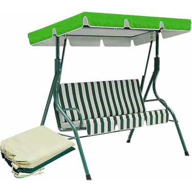Imagem de Capa De Substituição Para Dossel De Balanço Ao Ar Livre De 2/3 Lugares E Capa De Almofada De Balanço, Cobertura Superior À Prova D'água Para Jardim, Cobertura De Toldo Para Proteção Contra O Sol ~/