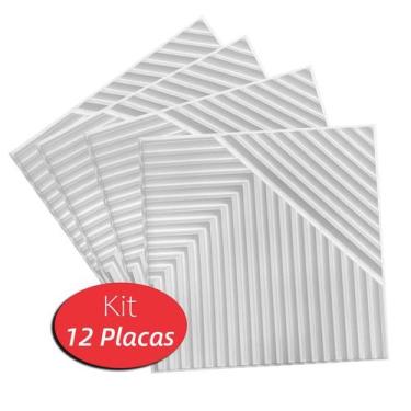 Imagem de 12 Placas Decorativas 3d Revestimentos Paredes 0,5mm Ripado - LuJP Dec