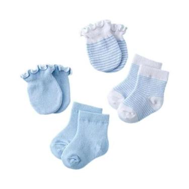 Imagem de Conjunto De Luvas De Algodão Macio Com Renda Para Bebê Menina E Menino