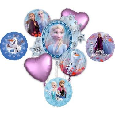 Imagem de Anagram Frozen Elsa Anna and Olaf Party Supplies 8pc Birthday Balloon Decorations