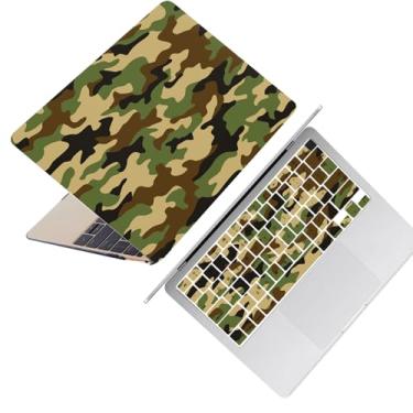 Imagem de HLAAJJX Capa de laptop para MacBook Air de 13 polegadas 2022 2024 2025 (modelo A3240 A3113 A2681), capa protetora rígida e capa de teclado para Air 34.5 cm M2 M3 M4, camuflagem