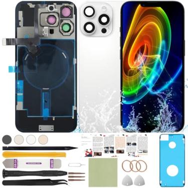 Imagem de ReuWeu Substituição de vidro traseiro compatível com iPhone 16 Pro Max todas as operadoras de 6,9 polegadas + placa pré-instalada + cabo flexível de bobina de carregamento sem fio + microfone +