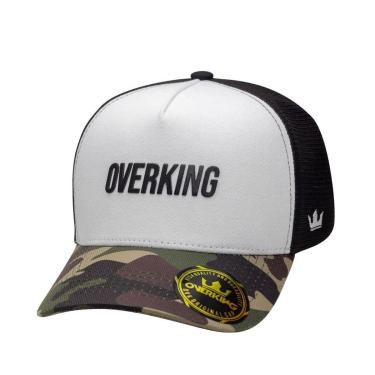 Imagem de Boné Overking Aba Curva Trucker Camo Brand Preto / Branco-Masculino