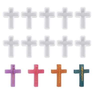 Imagem de KISSITTY 10 moldes de cruz de silicone em forma de crucifixo de páscoa moldes de fundição de resina epóxi para fazer joias, brincos, colar, pulseira, pingentes, chaveiros, artesanato, capa de telefone