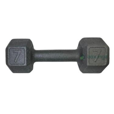 Imagem de Halter Sextavado de Ferro Fundido Pintado - 7 Kg - BOX INGÁ