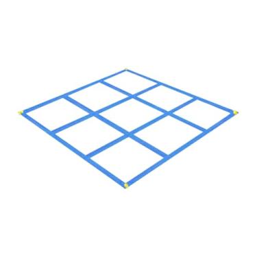 Imagem de Dynwave Jogo da Velha para Exterior, Gramado, Quintal, Lazer Inteligente com Estacas para Fixação no Chão, Jogo de Arremesso para Parque, Camping e Churrasco, Blue B