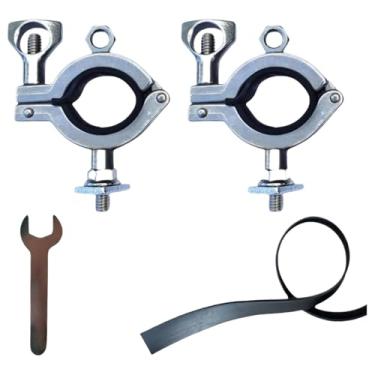 Imagem de KiBcsLic Suporte para pás e machados para rack de teto (2 unidades), instalação simples, kit de montagem com revestimento de borracha para pás em veículos, Prata