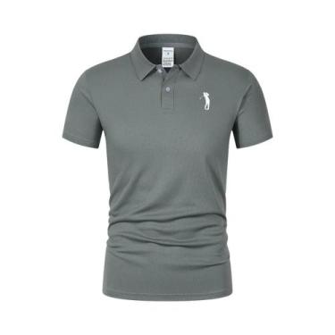 Imagem de Camisa Polo Masculina Oversized De Manga Curta Clássica Com Gola De Bo