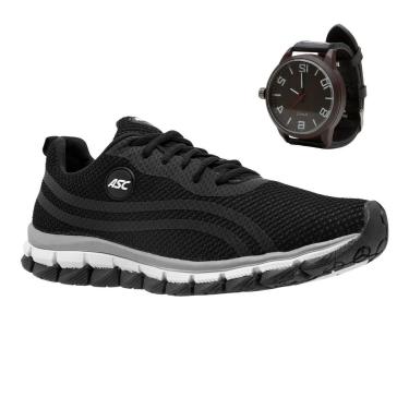 Imagem de Tenis Ortopedico Masculino Corrida Caminhada Academia Treino + Relógio-Masculino