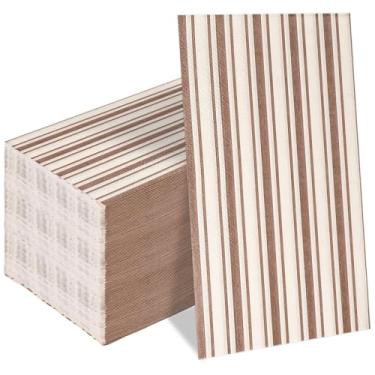 Imagem de JarThenaAMCS Guardanapo de convidado com listras marrons descartáveis guardanapos de papel para jantar guardanapos de mão para aniversário chá de bebê suprimentos de festa de casamento decoração de