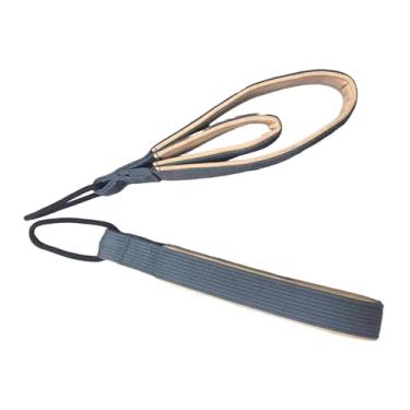 Imagem de UGPLM Conjunto de 2 tiras duplas para Pilates, ideais para exercícios com o aparelho Reformer, na academia, para iniciantes e para ioga em casa. Pernas, Cáqui