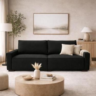 Imagem de Sofá 3 Lugares Moderno Contemporâneo Sala Recepção Suede - Tatite Deco