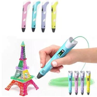 Imagem de Caneta 3D Com Filamento Colorido Para Diversão E Criatividade Entrega 