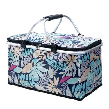 Imagem de Cesta de mercearia, dobrável para piquenique, organizadora de 30 L, para acampamento, viagem, praia, família, varejo, , festa, utensílios para uso ao ar livre