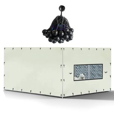 Imagem de NGB Capa para canil ao ar livre adequada para canis de 25 cm de largura x 25 cm de comprimento, com vários cordões elásticos, feita de tecido Oxford impermeável 600D, capa lateral do canil para o