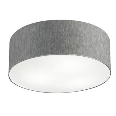 Imagem de Plafon Cilíndrico Vivare Md-3019 Cúpula Em Tecido 80x15cm - Bivolt Rustico-cinza 127/220v