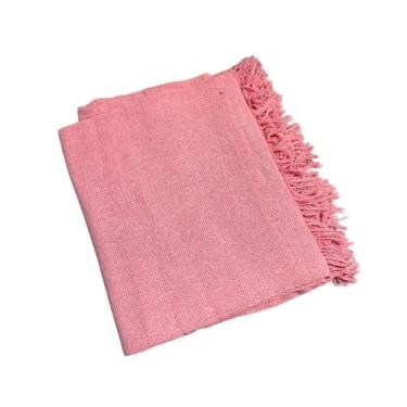 Imagem de Manta Decorativa para Sofá Gigante em Algodão – Para Sala e Ambiente Aconchegante(Rosa)