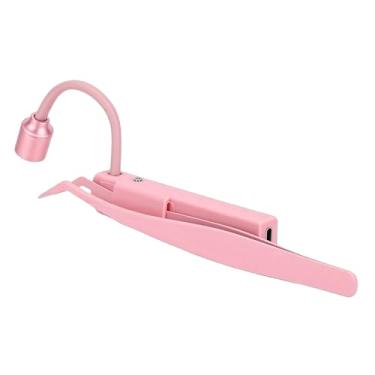 Imagem de Cryfokt Lâmpada de Chicote LED, Luz de Extensão de Cílios de 1W 395nm Com Mangueira Dobrável Rotação de 180 Graus, Lâmpada de Cura Rápida Portátil para Uso Profissional Em Salão de Beleza (Rosa)