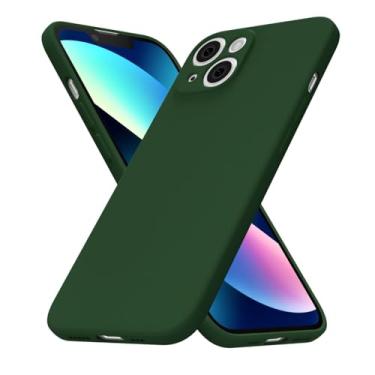 Imagem de uvcoat Capa de silicone para iPhone 13, capa fina e fina de gel de borracha macia para mulheres e meninas, linda capa de telefone TPU fosco com proteção total da câmera, design simples minimalista